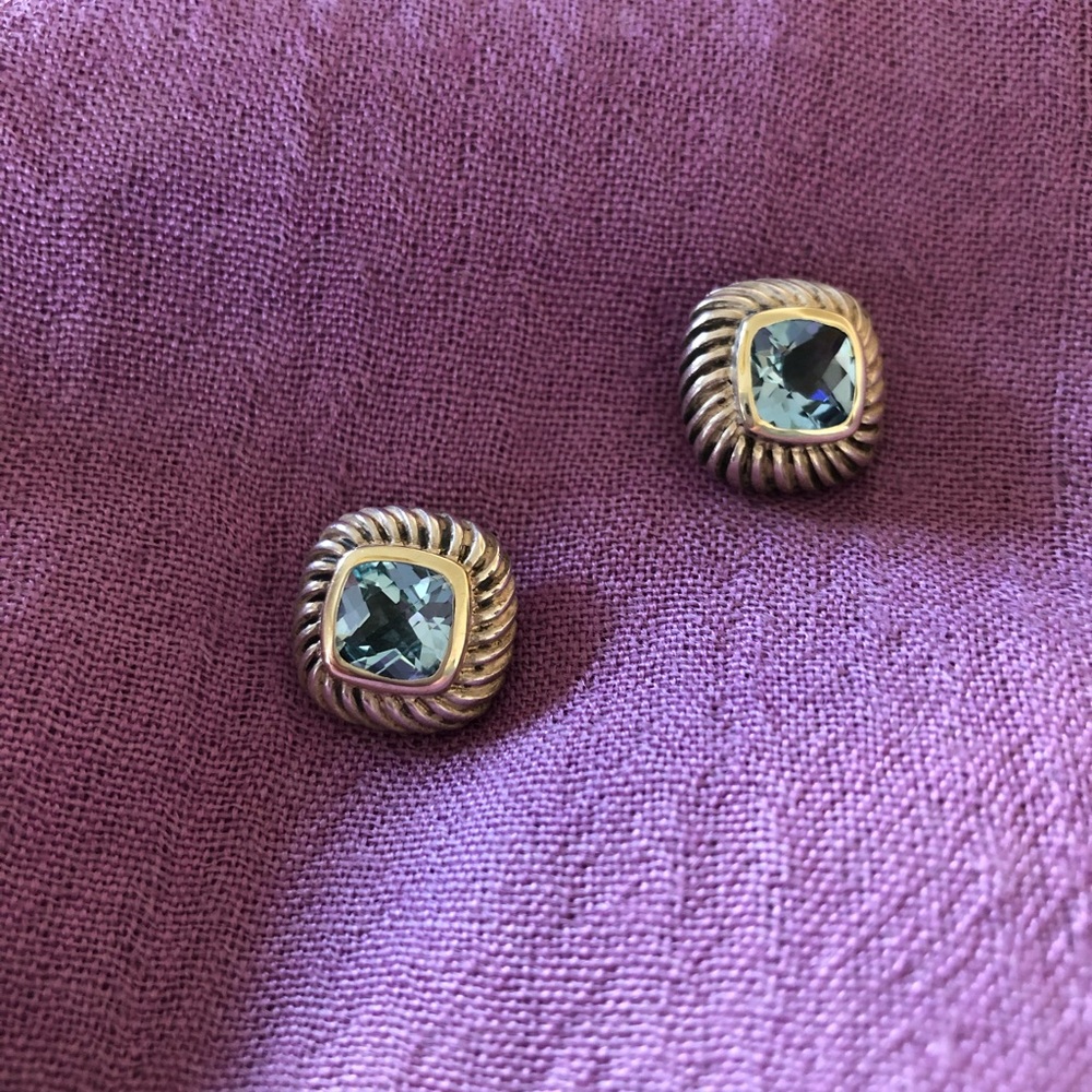 David Yurman classic cable blue topaz earrings